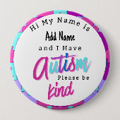 Autisme Alert Im Autistic Speldje ID Badge (Voorkant)