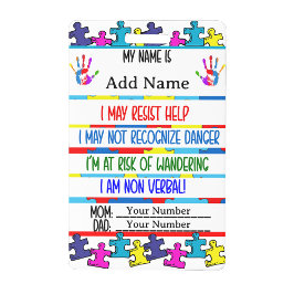 Autisme Alert Niet-verbaal Autistisch Contact Badge