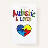 Autisme Alert Niet-verbaal Autistisch Contact Badge (Achterkant)