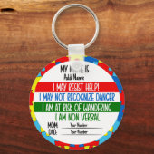 Autisme alert niet verbaal autistisch sleutelhanger (Voorkant)