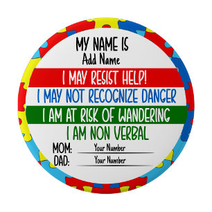Autisme Alert Niet-Verbaal Autistische Speld Badge Ronde Button 4,0 Cm