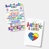 Autisme Alert Niet-verbale id-speldje Badge (Voor- en achterkant)