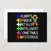 Autisme altijd uniek briefkaart (Voorkant / Achterkant)