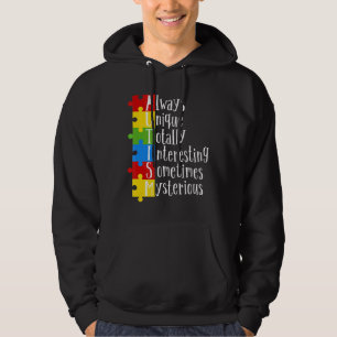 Autisme altijd uniek en altijd intelligent hoodie