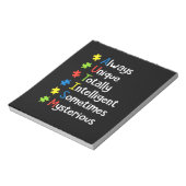 Autisme altijd uniek en altijd intelligent notitieblok (Linkerzijde)