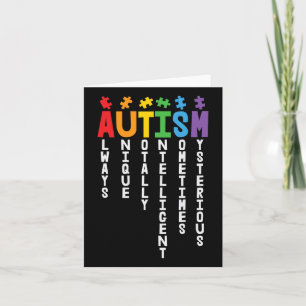 Autisme altijd uniek en intelligent autisme kaart