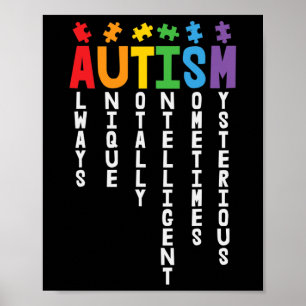 Autisme altijd uniek en intelligent autisme poster