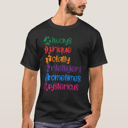 Autisme Altijd Uniek Intelligent April Autisme Bew T-shirt (Voorkant)