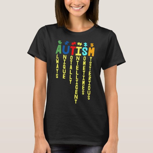 Autisme altijd uniek op de dag van autisme t-shirt (Voorkant)