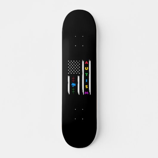 Autisme American Flag Autism Awareness Persoonlijk Skateboard (Voorkant)