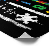 Autisme American Flag Puzzle Autism Awareness Man  Poster (Hoek)