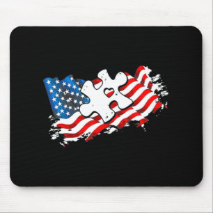 Autisme American Flag Puzzle Autism Awareness Supe Muismat