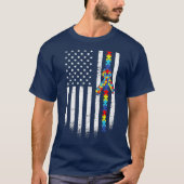 Autisme American Flag Puzzle Autism Awareness T-shirt (Voorkant)