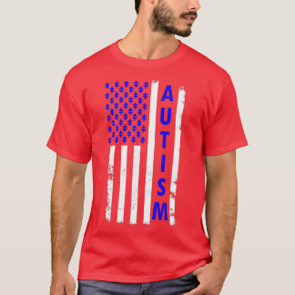 Autisme American Flag Shirt Autism Awareness Puzzl