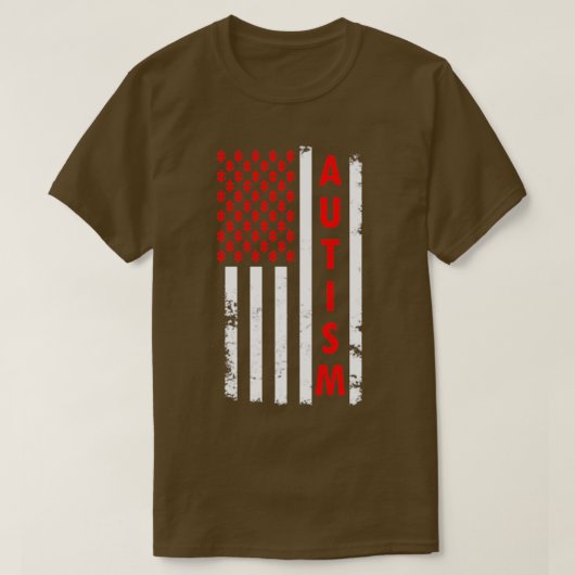 Autisme American Flag Shirt Autism Awareness Puzzl (Design voorkant)