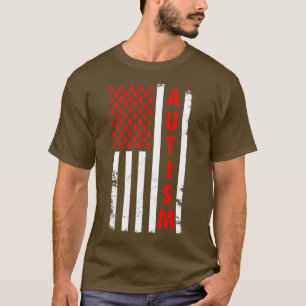 Autisme American Flag Shirt Autism Awareness Puzzl