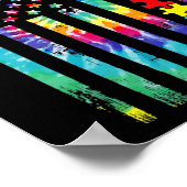 Autisme American Flag T-shirt Tie Dye Autism Aware Poster (Hoek)