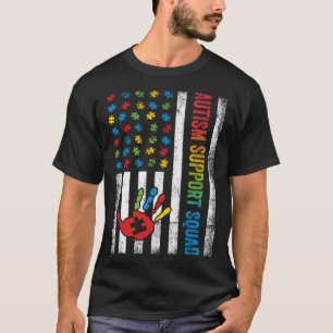 Autisme Amerikaanse Vlag Autisme Steun Team T-shirt