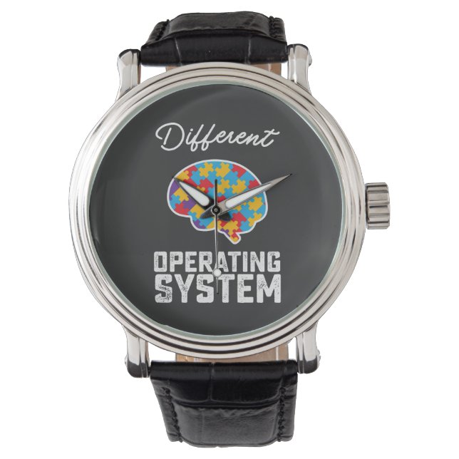 Autisme Ander Besturingssysteem Neurodiversiteit Horloge (Voorkant)