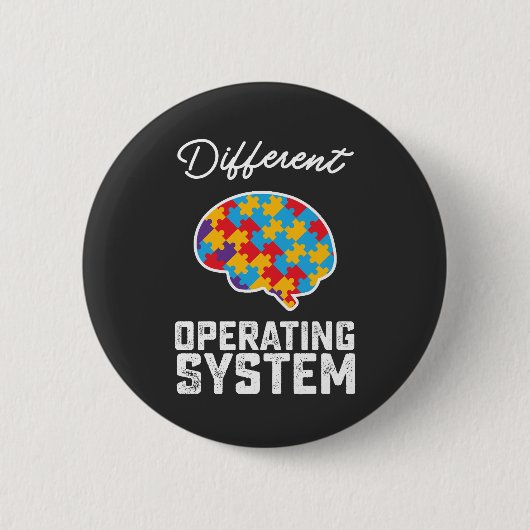 Autisme Ander Besturingssysteem Neurodiversiteit Ronde Button 5,7 Cm (Voorkant)