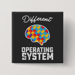 Autisme Ander Besturingssysteem Neurodiversiteit Vierkante Button 5,1 Cm