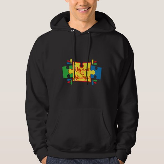 Autisme anders en prachtig actief hoodie (Voorkant)