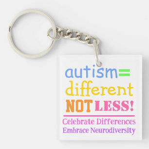 Autisme = anders niet minder autisme acryl Sleutel Sleutelhanger