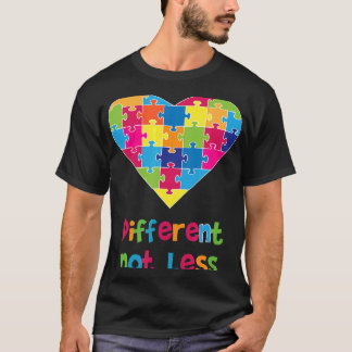 Autisme-anders niet minder-autisme bewustzijn hart t-shirt