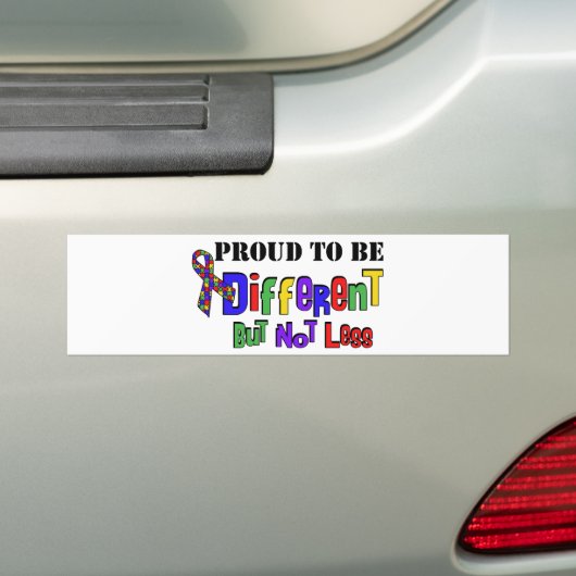 Autisme anders niet minder bumpersticker (Op auto)