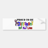 Autisme anders niet minder bumpersticker (Voorkant)