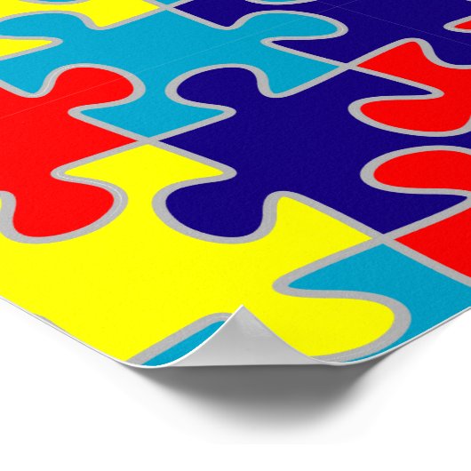 Autisme Aspergers Puzzle Pattern Poster (Hoek)