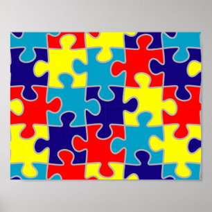 Autisme Aspergers Puzzle Pattern Poster