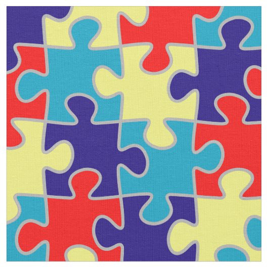 Autisme Aspergers Puzzle Pattern Stof (Close Up)