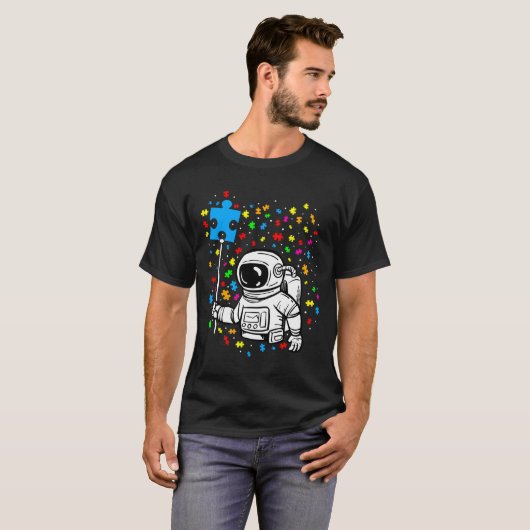 Autisme Astronaut Balloon Autism Space Ki T-shirt (Voorkant volledig)