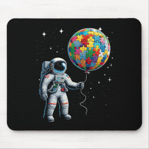 Autisme Astronaut Holding Planet Bylloons Autisme  Muismat