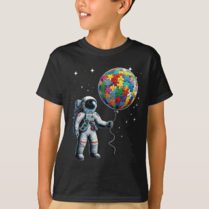 Autisme Astronaut Houdt Planeet Bylloons Autisme A T-shirt