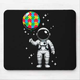 Autisme astronaut puzzel ballon cute asd bewustzij muismat