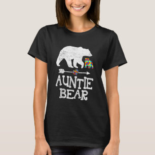 Autisme Auntie Beer Puzzle Piece Support T-shirt