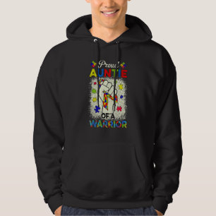 Autisme Auntie of Autism Awareness Warrior Support Hoodie