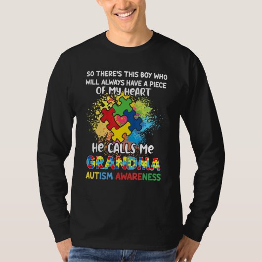 Autisme Austistic Boy Piece My Heart Gra T-shirt (Voorkant)