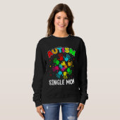 Autisme Autisme A.E.m. single mam Puzzle Support F Trui (Voorkant volledig)