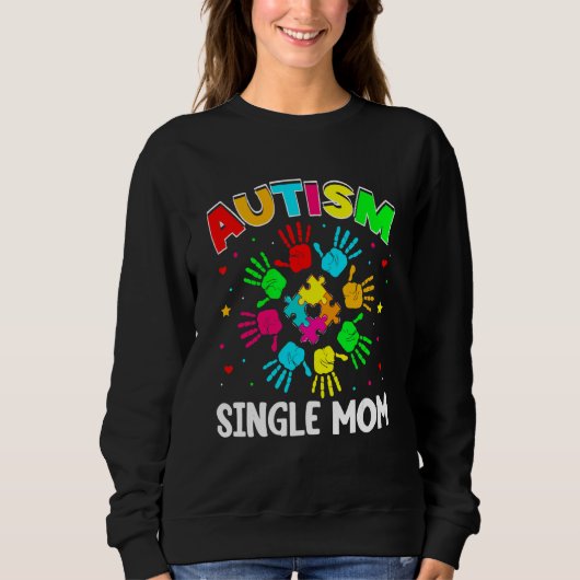 Autisme Autisme A.E.m. single mam Puzzle Support F Trui (Voorkant)