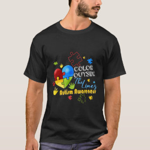 Autisme-Autisme Bewustzijn -Kleur Buiten De Lijn T-shirt