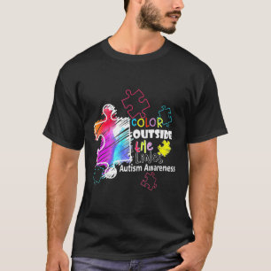 Autisme-Autisme Bewustzijn Kleur Buiten De Lijn T-shirt