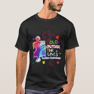 Autisme-Autisme Bewustzijn Kleur Buiten De Lijn T-shirt