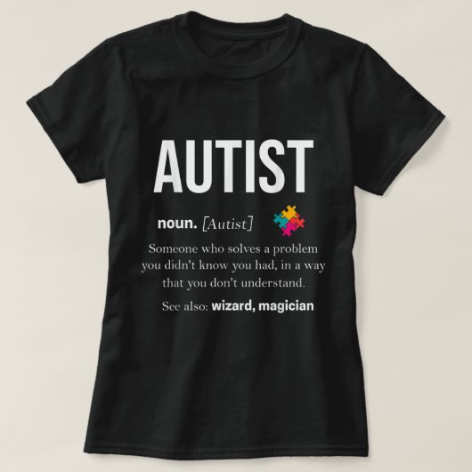 Autisme Autistic Asperger Syndrom Aspie Puzzle Aut T-shirt (Design voorkant)