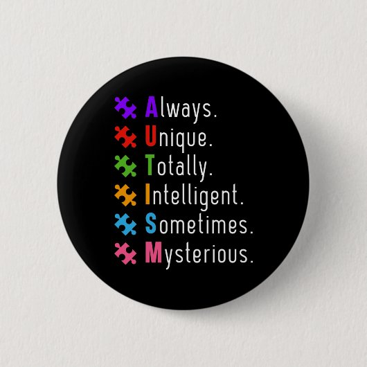 Autisme Autistic Puzzle Ronde Button 5,7 Cm (Voorkant)