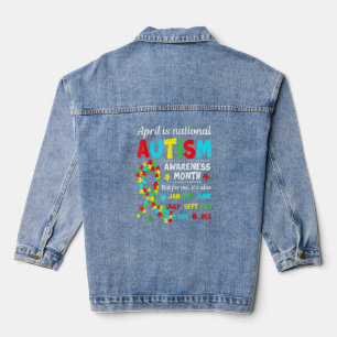 Autisme Awarene April is nationaal autisme Denim Jacket