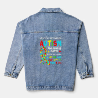 Autisme Awarene April is nationaal autisme Denim Jacket