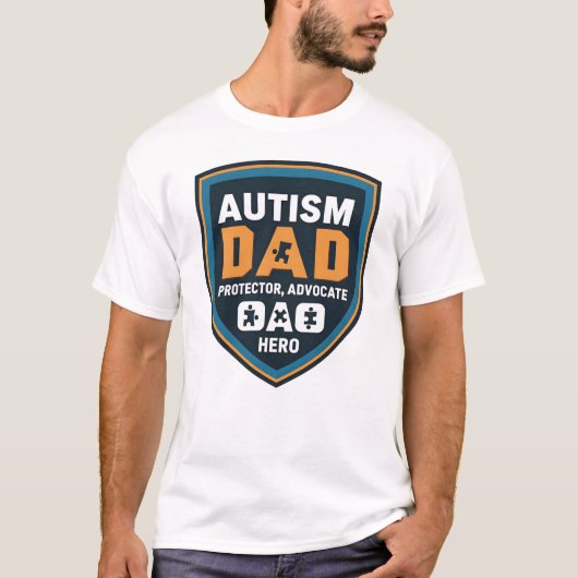 Autisme Awarenes Pa: beschermer, advocaat, held T-shirt (Voorkant)